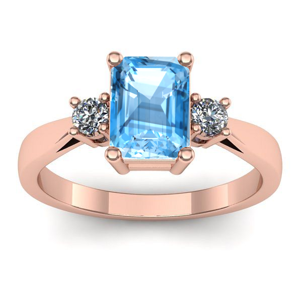 Inel de logodna cu topaz blue dreptunghiular