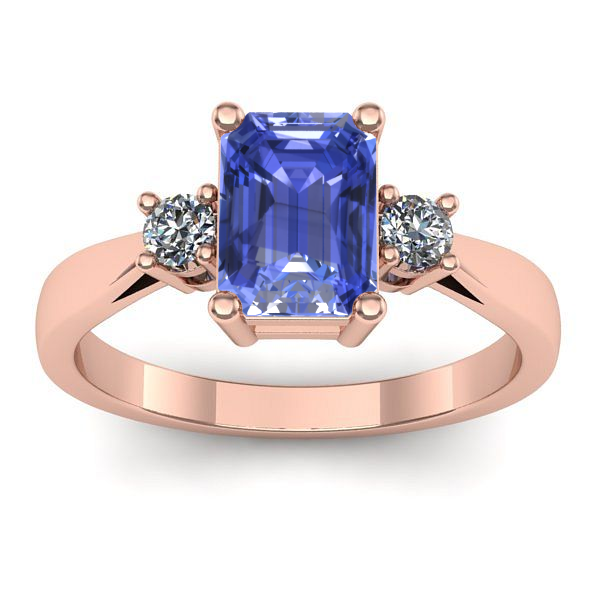 Inel logodna cu tanzanit dreptunghiular
