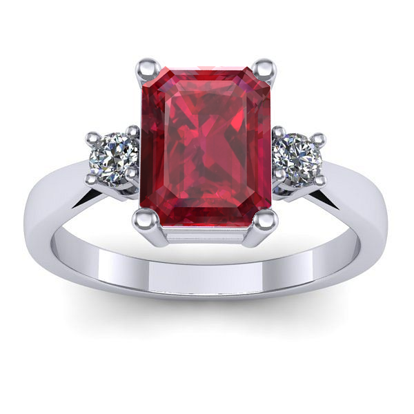 Inel cu rubin dreptunghiular