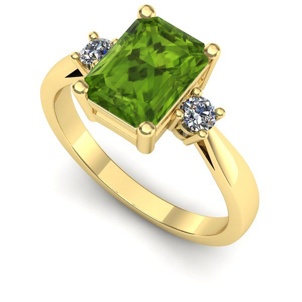 Inel din aur galben cu peridot