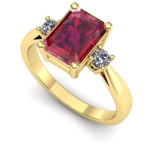 Inel de logodna din aur galben cu rubin