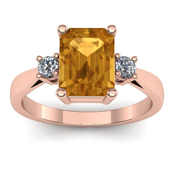 Inel logodna cu citrin dreptunghiular