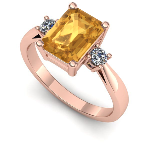 Inel de logodna din aur roz cu citrin