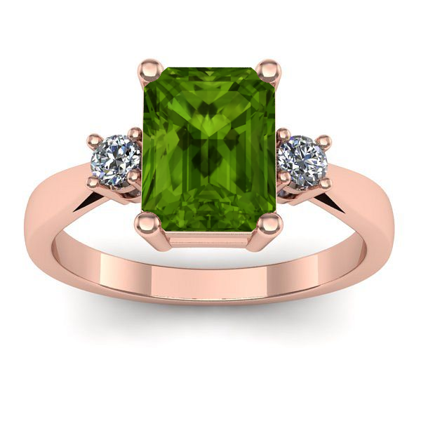 Inel cu peridot dreptunghiular