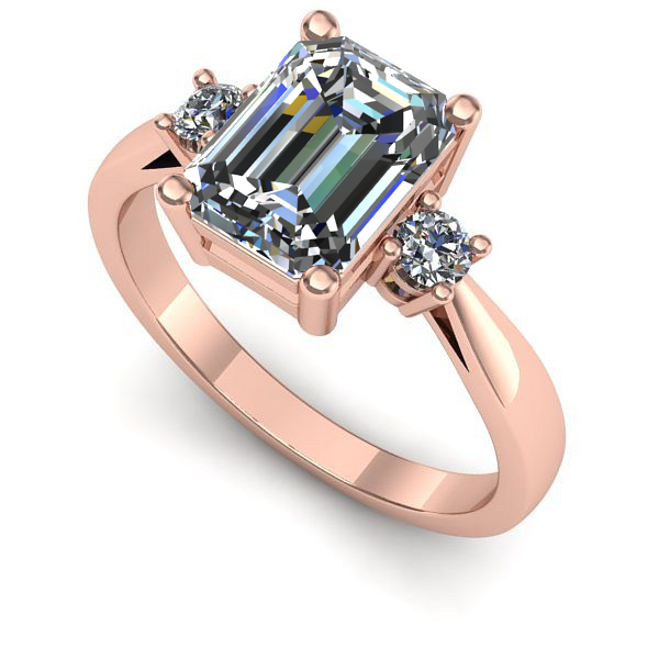 Inel logodna din aur roz cu diamant de laborator