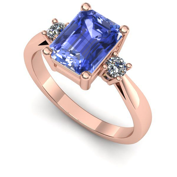 Inel din aur roz cu tanzanit