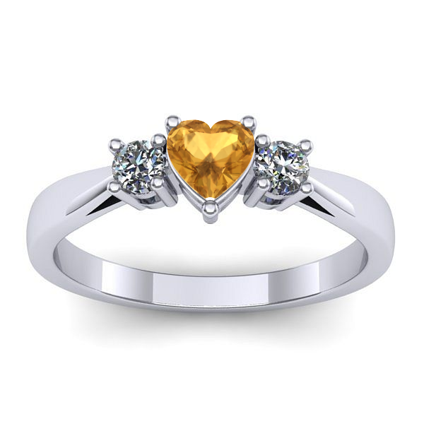 Inel cu citrin inima