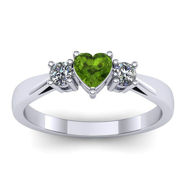 Inel cu peridot inima