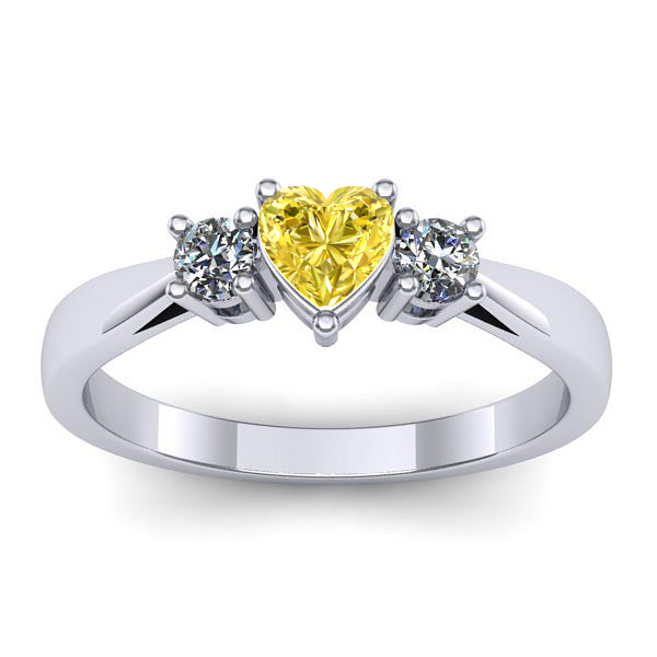 Inel de logodna cu safir galben inima