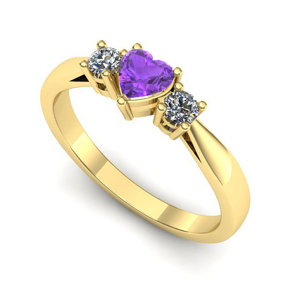 Inel din aur galben cu ametist