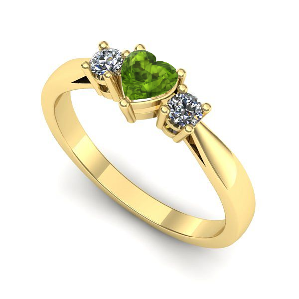 Inel de logodna din aur galben cu peridot