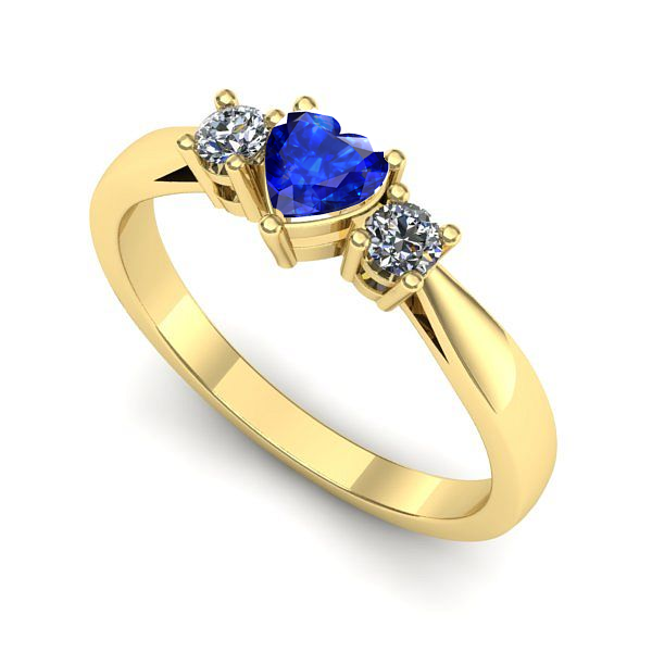 Inel din aur galben cu safir