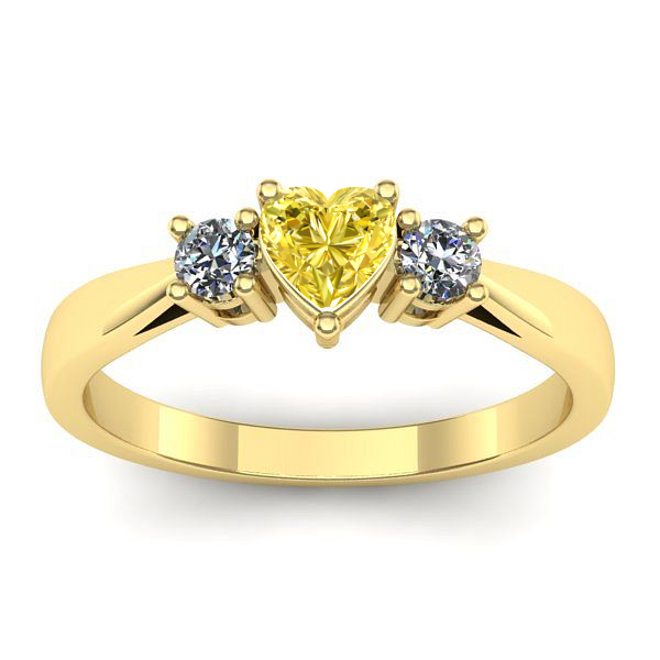 Inel de logodna cu safir galben inima