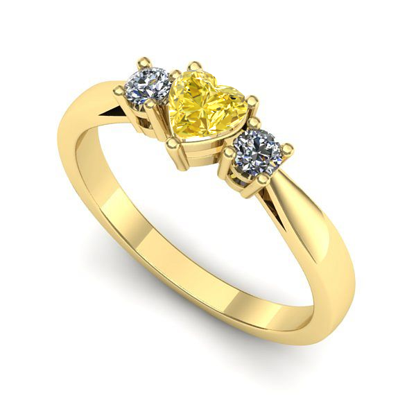 Inel din aur galben cu safir galben