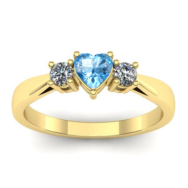 Inel de logodna cu topaz blue inima