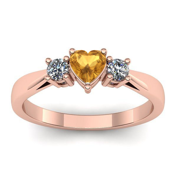 Inel de logodna cu citrin inima