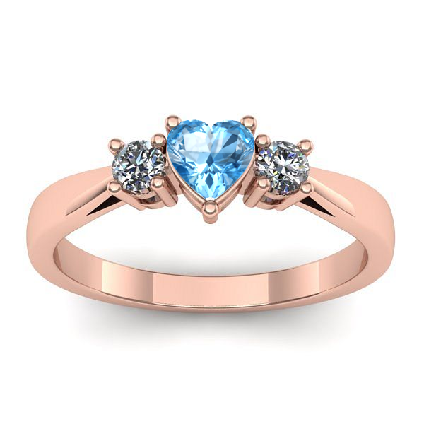 Inel de logodna cu topaz blue inima