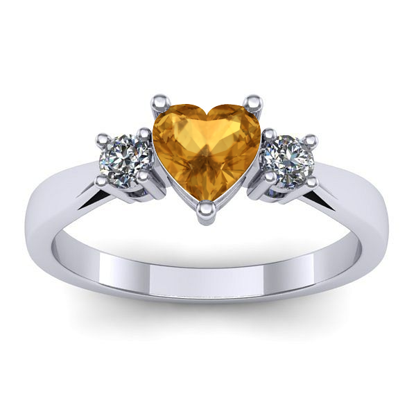 Inel logodna cu citrin inima