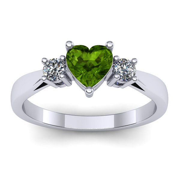 Inel logodna cu peridot inima
