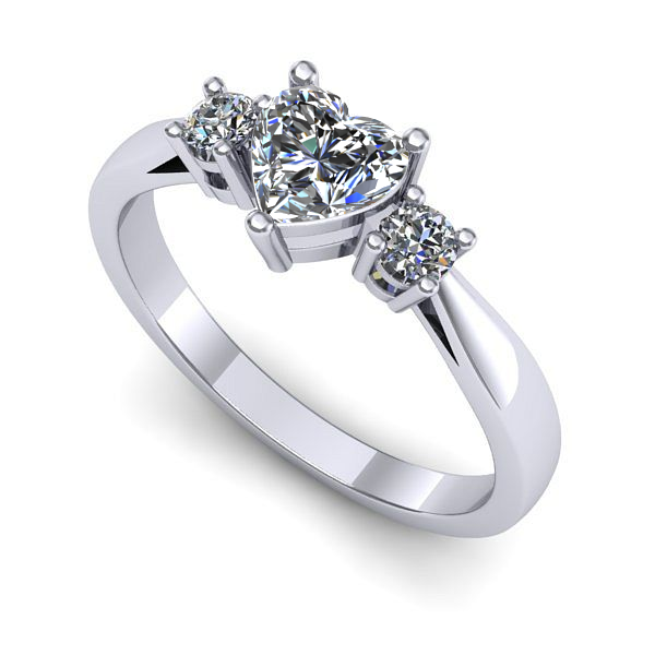 Inel din aur alb cu safir alb