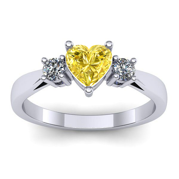 Inel cu safir galben inima