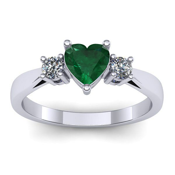 Inel logodna cu smarald inima