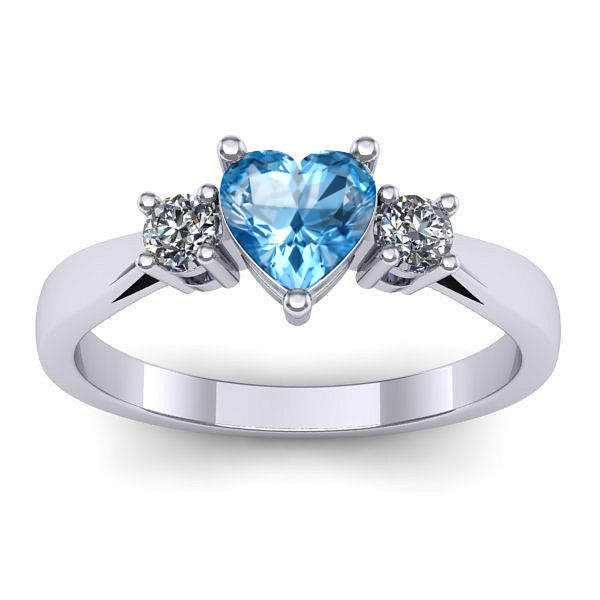 Inel de logodna cu topaz blue inima