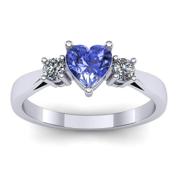 Inel cu tanzanit inima
