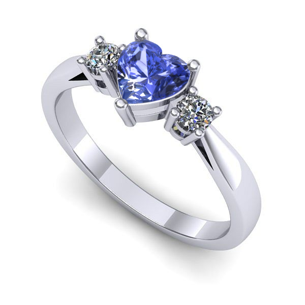 Inel de logodna din aur alb cu tanzanit