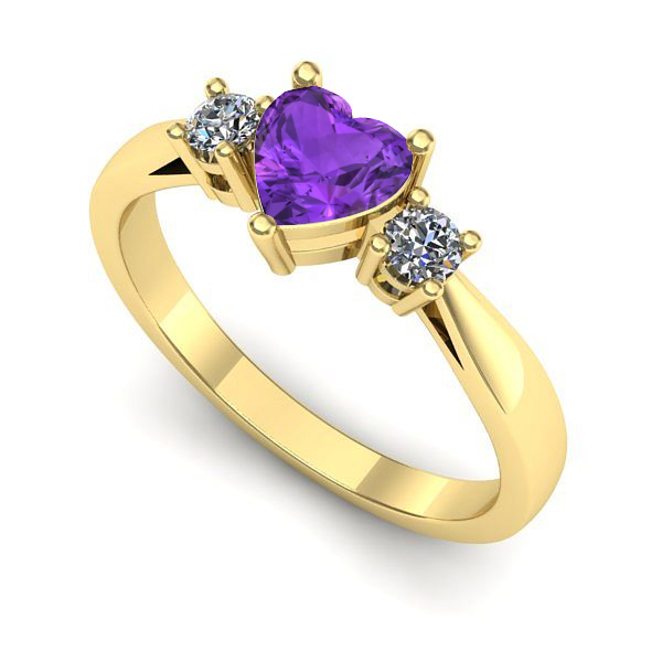 Inel din aur galben cu ametist