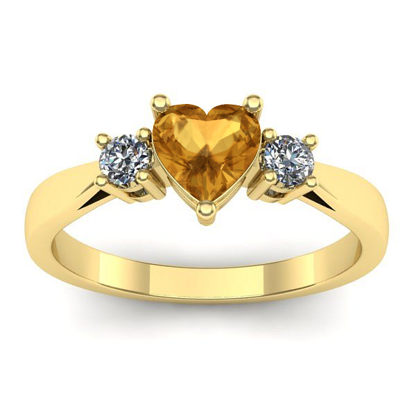 Inel de logodna cu citrin inima