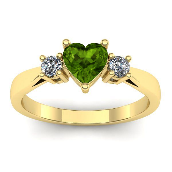 Inel de logodna cu peridot inima