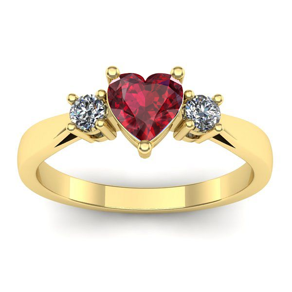 Inel logodna cu rubin inima