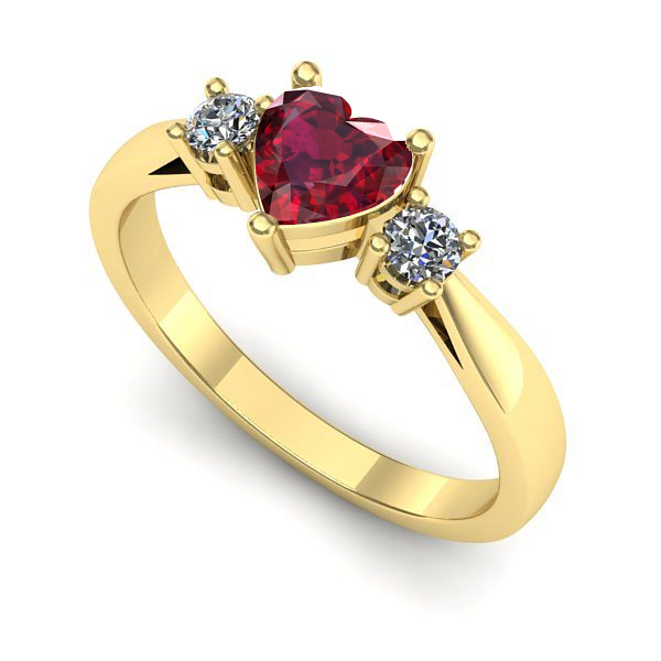 Inel din aur galben cu rubin