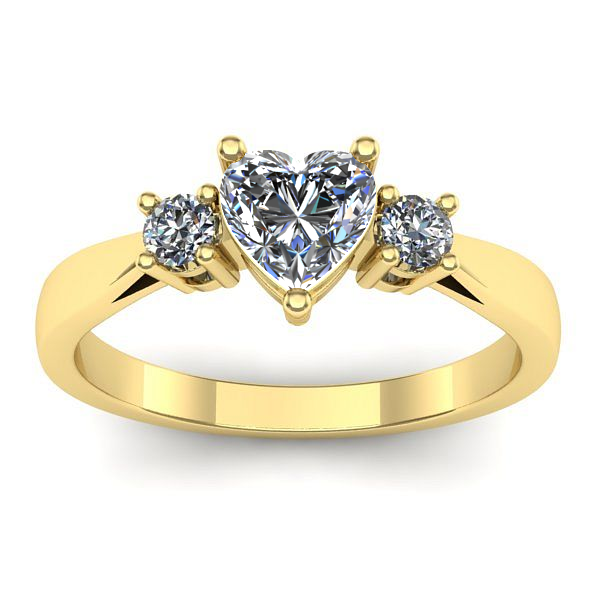 Inel logodna cu safir alb inima