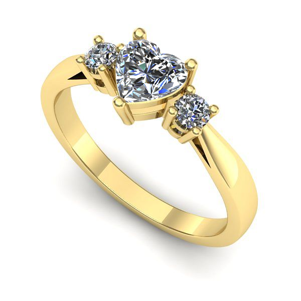 Inel din aur galben cu safir alb