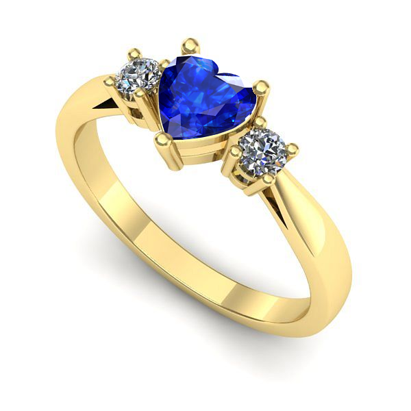 Inel de logodna din aur galben cu safir