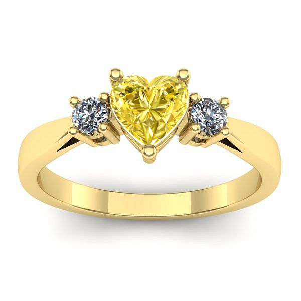 Inel cu safir galben inima