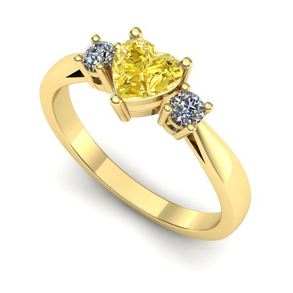 Inel de logodna din aur galben cu safir galben