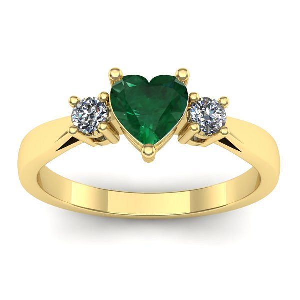 Inel logodna cu smarald inima