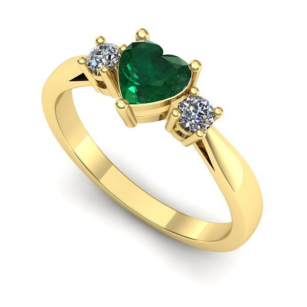 Inel din aur galben cu smarald