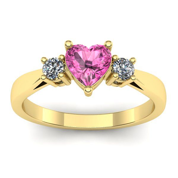 Inel de logodna cu safir roz inima