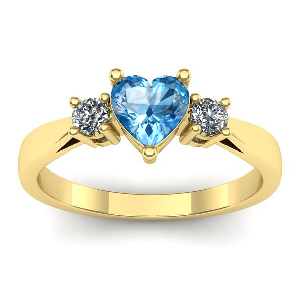 Inel logodna cu topaz blue inima