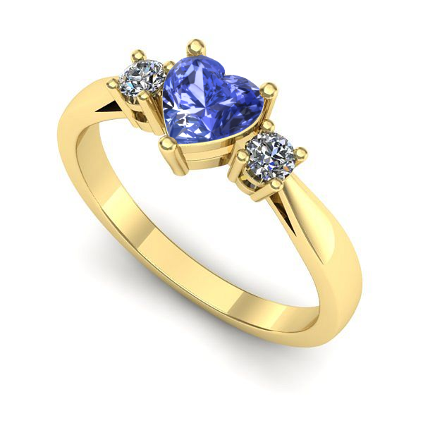 Inel de logodna din aur galben cu tanzanit