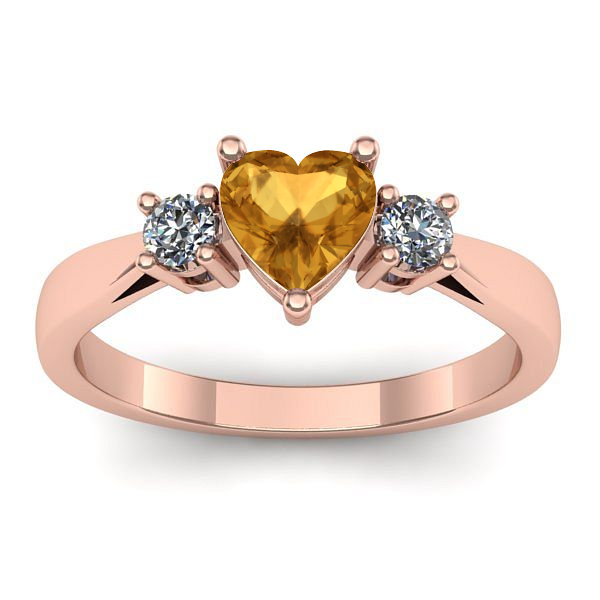 Inel cu citrin inima