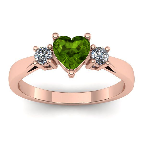 Inel logodna cu peridot inima