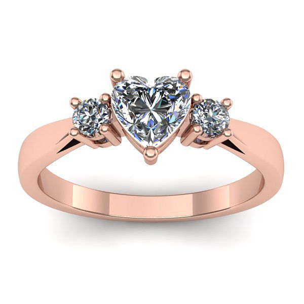 Inel logodna cu diamant de laborator inima