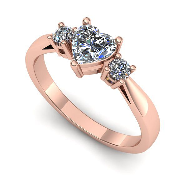 Inel de logodna din aur roz cu diamant de laborator