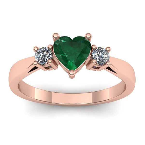 Inel cu smarald inima