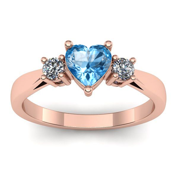 Inel logodna cu topaz blue inima